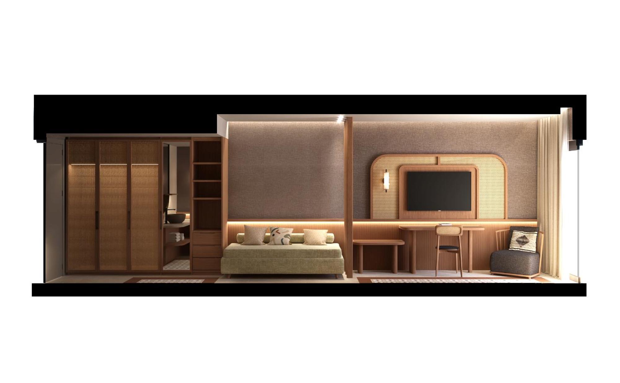 Sentido Apollo Palace 梅松吉 外观 照片 A 3D rendering of a hotel room